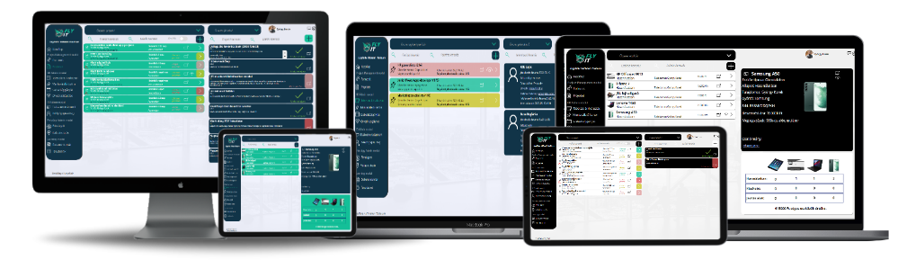 Digitális Vállalati Platform desktop felület több eszközön